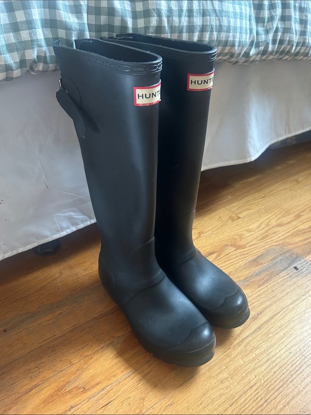 Hunter Black Knee-High Rubber Rain Boots